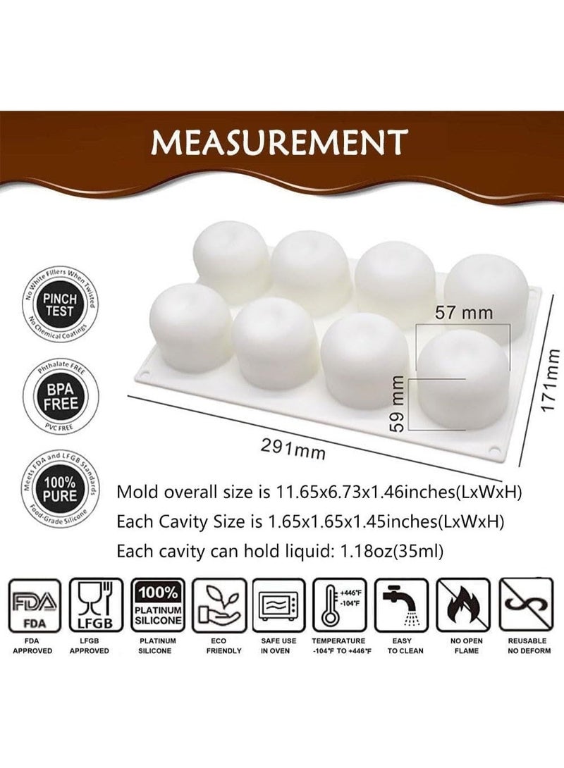 ChicAbode 3D Apple Shape Silicone Baking Mold, for Mousse Cake, Silicone Molds for Chocolate, French Dessert Mold for Pastry Chocolate, Reusable Non-Stick Easy Release Baking Molds (8-Cavity) - Image 2